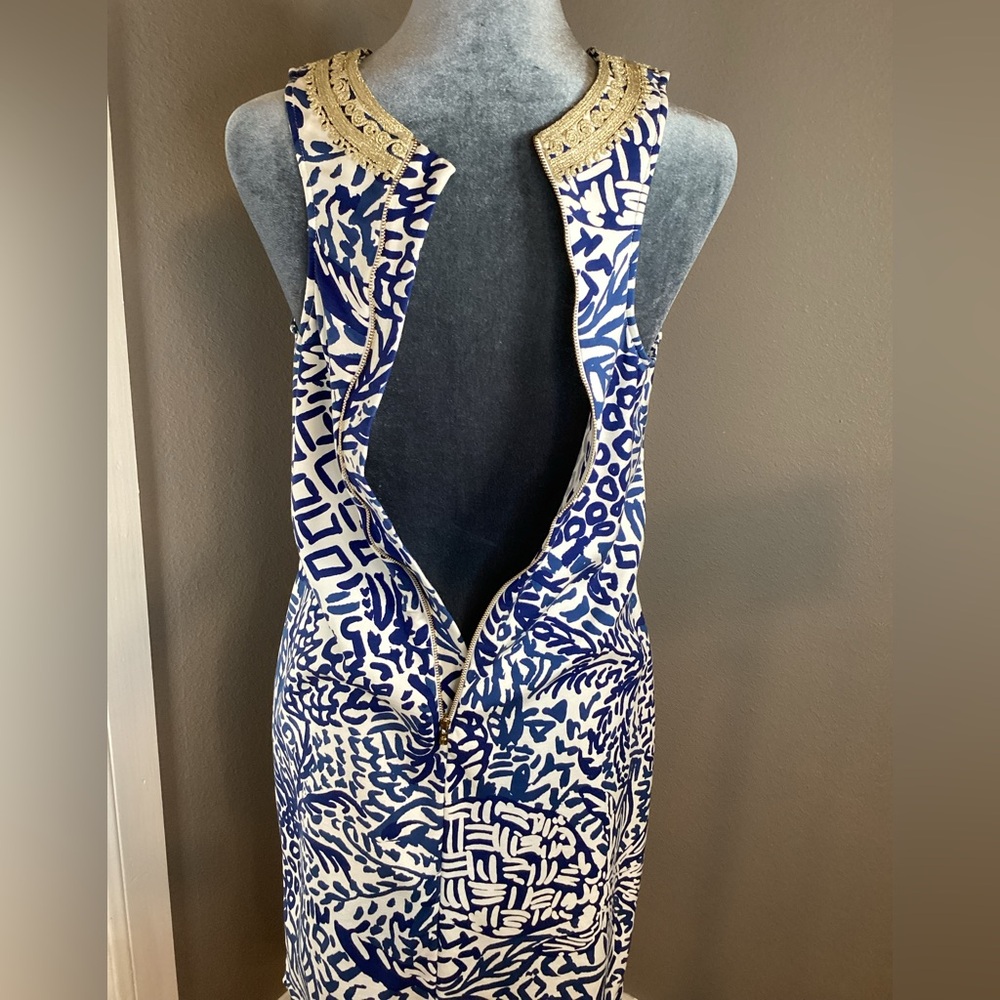 Lilly Pulitzer Carlotta Stretch Shift Indigo Home Slice Size 2 - Picture 10 of 15